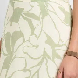 Annabelle by Pantaloons Smoke Green Printed Skirt image 5