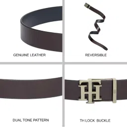 TOMMY HILFIGER Brown & Navy Bonwell Reversible Belt image 4