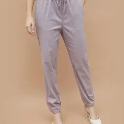 Fame Forever By Lifestyle Light Purple Cotton Regular Fit Joggers-picture-36