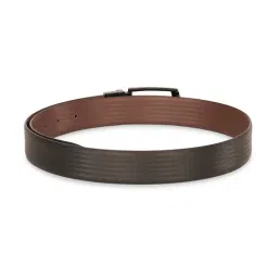 United Colors Of Benetton Black & Brown Textured Leather Reversible Belt For Men image 2