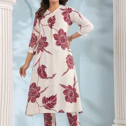 Kaftanize Women Floral Printed Kurta with Trousers-image-56