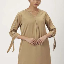 Annabelle by Pantaloons Nude Beige Shift Dress-picture-40