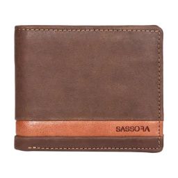 SASSORA Izan Brown & Tan Small Leather Bi-Fold Wallet for Men-picture-18