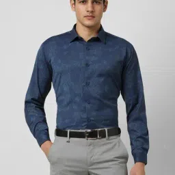 Van Heusen Blue Slim fit Print Shirt-picture-35