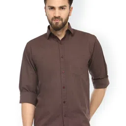 JAINISH Men Coffee Brown Regular Fit Solid Casual Shirt-image-84