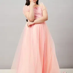 StyloBug Girls Peach Solid Dress-image-14