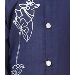 Ahhaaaa Kids Navy & White Printed Kurta with Pyjamas image 5