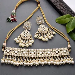 Fida Handmade Bridal Ethnic White Jewellery Set-picture-16