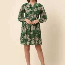 Melon by PlusS Green Floral Print Wrap Dress-picture-12
