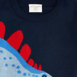 Pantaloons Junior Navy Blue Printed Regular Fit Sweater image 4