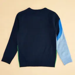 Pantaloons Junior Navy Blue Printed Regular Fit Sweater image 2