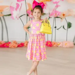 STH Girls Pink Printed Dress-image-31