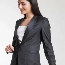 Powersutra Black Regular Fit Blazer image 3