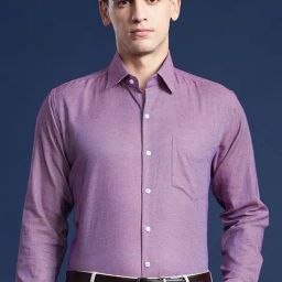 Hancock Purple Cotton Slim Fit Solid Shirts-picture-35