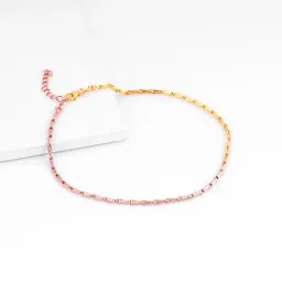 GIVA 92.5 Sterling Silver Rose Gold and Golden Elegance Anklet-picture-37