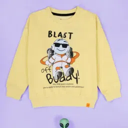 Kiddopanti Boys Yellow & Military Green Fit Printed Sweatshirt Pack of 2 image 3