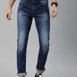 WROGN Men Blue Slim Fit Mid-Rise Clean Look Stretchable Jeans-picture-22