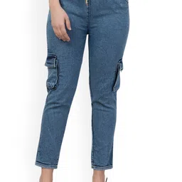 NEUNK Women Comfort Boyfriend Fit Mid-Rise Light Fade Stretchable Jeans-picture-31