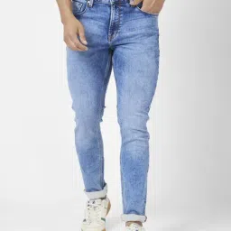 Spykar Light Blue Cotton Slim Fit Jeans-image-20