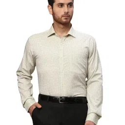 Park Avenue Yellow Slim Fit Check Shirt-picture-26
