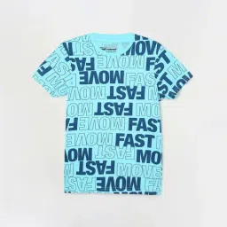Fame Forever by Lifestyle Kids Sky Blue Cotton Printed T-Shirt-picture-24