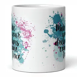 Mr UVD White White & Blue Typography Printed Ceramic Matte Mug 350 ml image 4