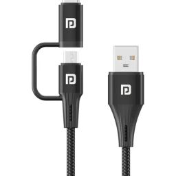 Portronics POR-1726 Konnect J7 20W Fast Charging Cable with Type C + Micro USB Dual Output (Black)-picture-39