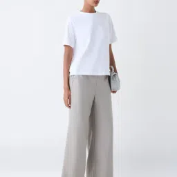 Wardrobe by Westside Taupe Solid High-Rise Trousers image 3