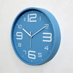 Random Blue Plastic Round Wall Clock image 4