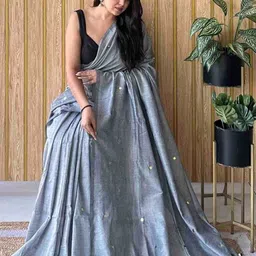 Bengal S Polka Dots Embroidered Saree With Blouse Piece image 2