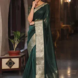 DIVASTRI Zari Organza Kanjeevaram Saree-picture-39