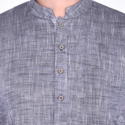Manyavar Men Grey Woven Design Straight Kurta image 2
