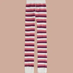 Pantaloons Junior Pink & White Cotton Striped Tights-picture-25