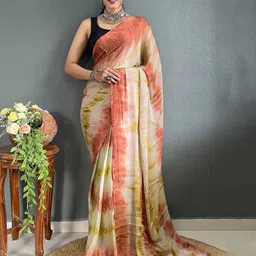 V3 FASHION STUDIO Tie and Dye Dyed Pure Chiffon Saree-picture-25