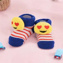 Yellow Bee Boys Stripes Cotton Ankle Length Socks-image-99