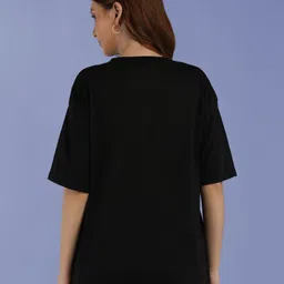 Mast & Harbour Women Typography Printed Drop-Shoulder Sleeves T-shirt image 3
