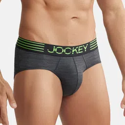 Jockey Move Collection Men Black & Grey Solid Briefs MM04 image 2