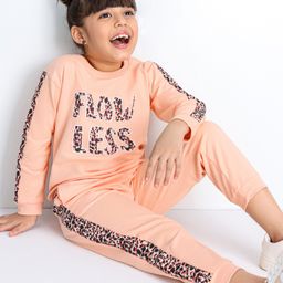 OLLINGTON ST. Sweatshirt And Joggers Text Print - Pink-picture-24