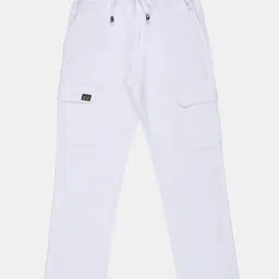 CAVIO Cotton Woven Solid Cargo Pants - White-picture-27