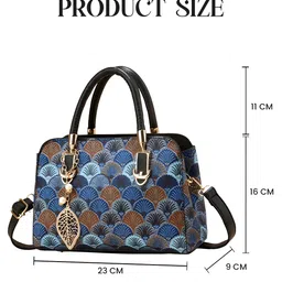 SYGA Women Stylish Tote Bag with Contrasting Colors Medium Capacity Daily Shoulder Handbag(Blue) image 3