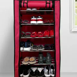 Urban Choice 6Layer Pink Metal Shoe Rack Stylish, Durable & Space Saving Organizer for Home & Office image 3