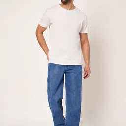 VRONE Men Regular Fit Mid-Rise Light Fade Jeans-picture-11