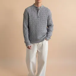 Mast & Harbour Men Cable Knit Pullover-picture-12