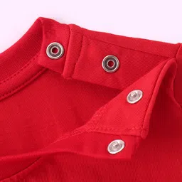 BLUSHES Christmas Theme 100% Cotton Half Sleeves My First Christmas Text Printed Tee - Red image 5