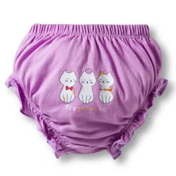 BUMZEE Cotton Bloomer with Animal Print Pack of 3 -Yellow Peach & Lavender image 4