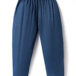 Babyhug Cambric Woven Full Sleeves Kurta Pyjama Set with Floral Print - Blue image 5