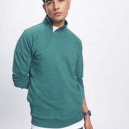 Kook N Keech Urban Edge Asymmetric Neck Half Zipper Sweatshirt-picture-6