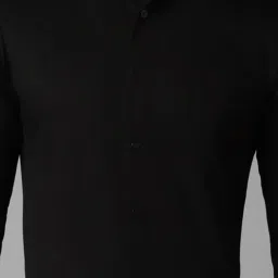 Louis Philippe Black Cotton Slim Fit Shirt image 4