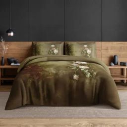 Spaces Cotton Brown Floral 210 TC Double Size Bedsheet-picture-19