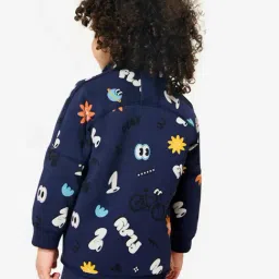 DOMYOS By Decathlon Boys Navy Blue Cotton Printed Jacket image 2